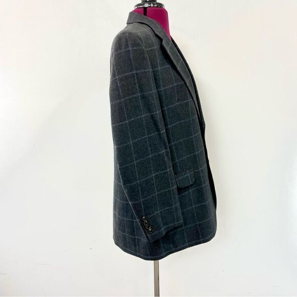 Ralph Lauren Cashmere Wool Blazer in Gray Plaid Print Size 40R - Picture 4 of 14